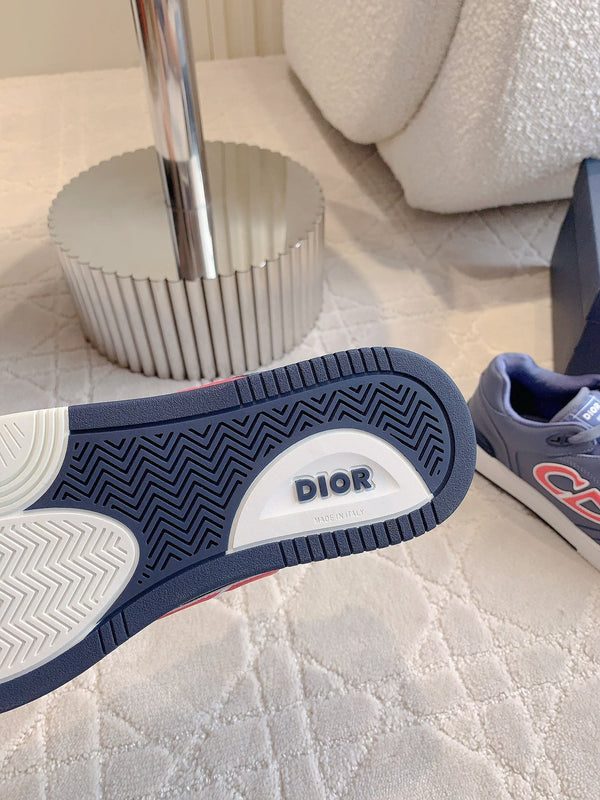 CD AND STONE ISLAND B57 Low-Top Sneaker – Limited And Numbered Edition Blue Mix Red Calfskin