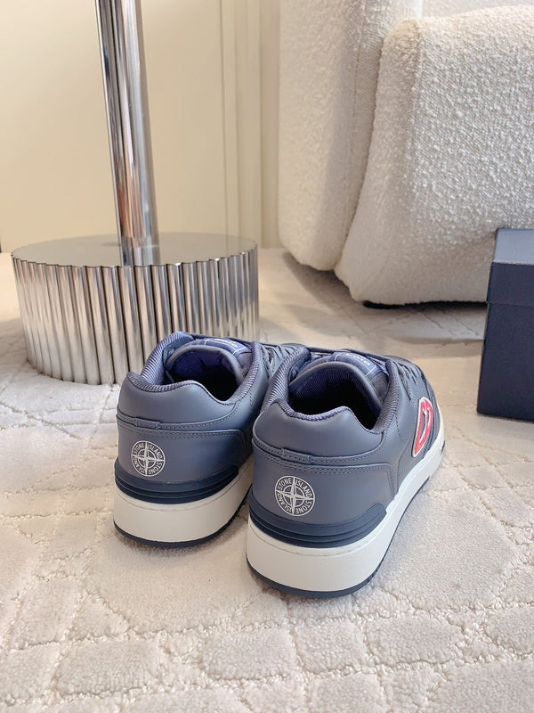 CD AND STONE ISLAND B57 Low-Top Sneaker – Limited And Numbered Edition Blue Mix Red Calfskin