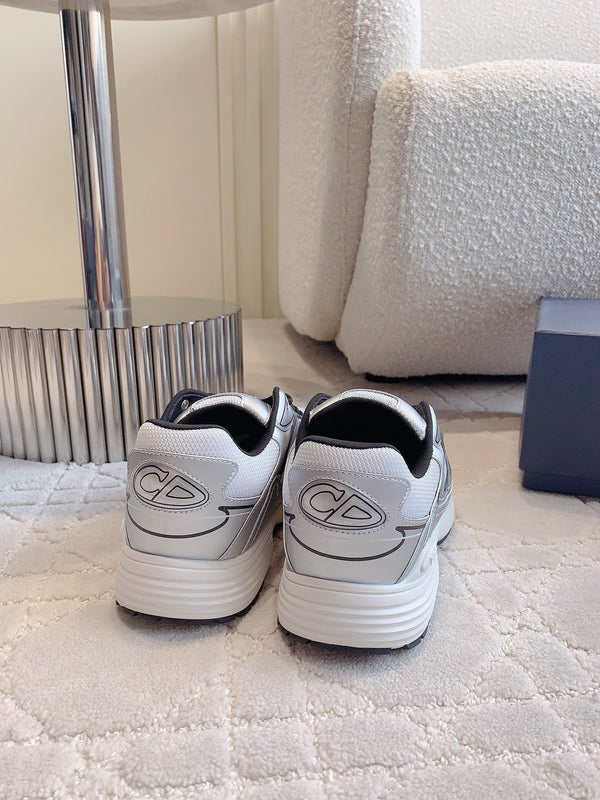 CD B30 Sneaker Grigio Bianco Mix Nero Tessuto a Rete in Poliestere e Pelle di Vitello