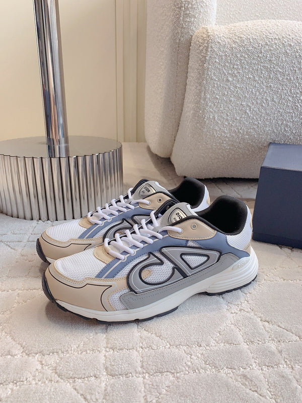 CD B30 Sneaker Blue Grey Mix White Beige Polyester Mesh Fabric And Calfskin