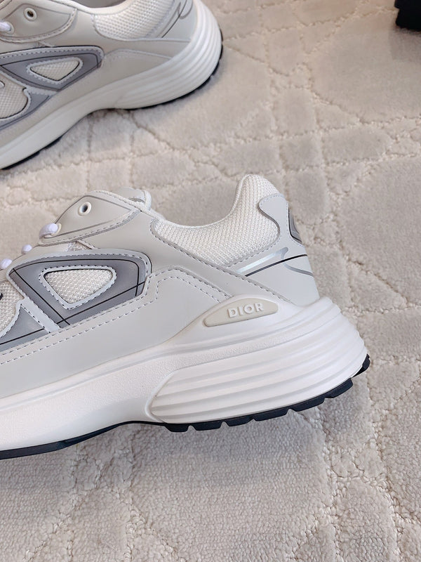 CD B30 Sneaker Milky Beige Mix Grey Black Polyester Mesh Fabric And Calfskin