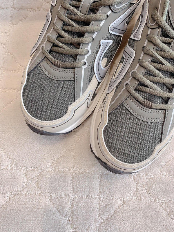 CD B30 Sneaker Gray Brown Mix Beige White Polyester Mesh Fabric And Calfskin