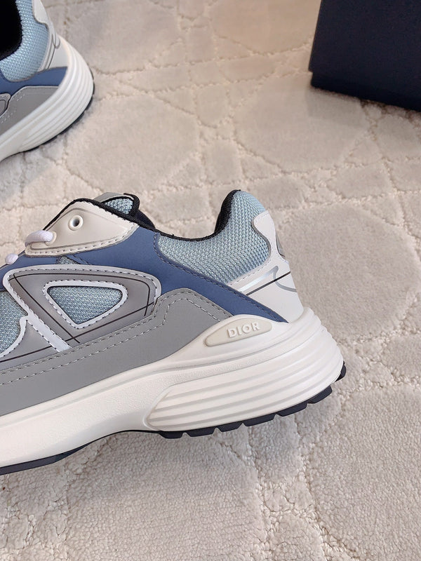 CD B30 Sneaker Dark Blue Grey Mix Light Blue White Polyester Mesh Fabric And Calfskin