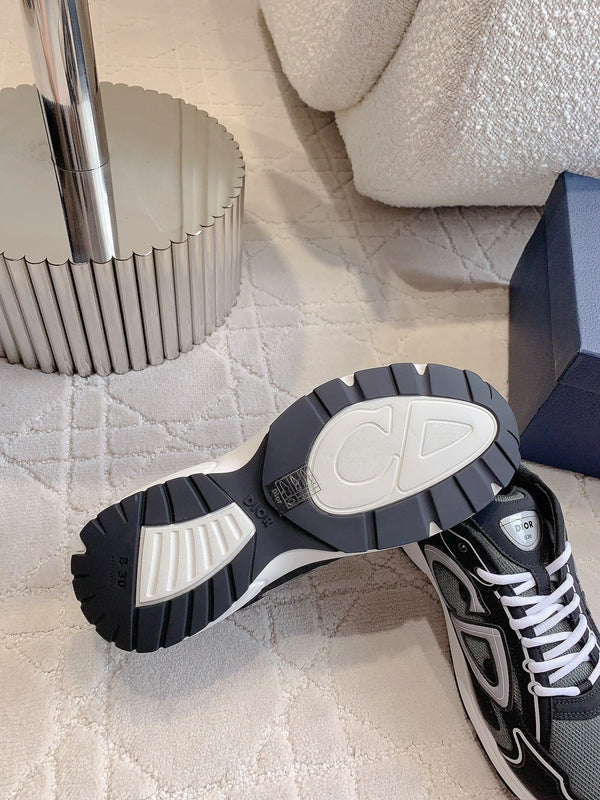 CD B30 Sneaker Black Grey Polyester Mesh Fabric And Calfskin