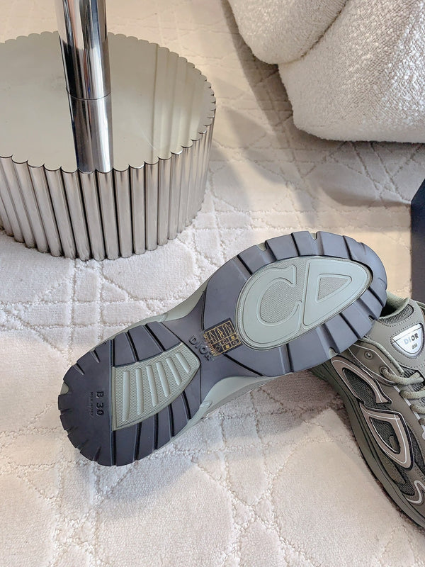 CD B30 Sneaker Dark Grey Polyester Mesh Fabric And Calfskin