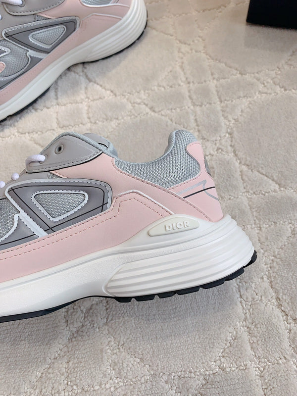 CD B30 Sneaker Grey Mix Pastel Pink Polyester Mesh Fabric And Calfskin