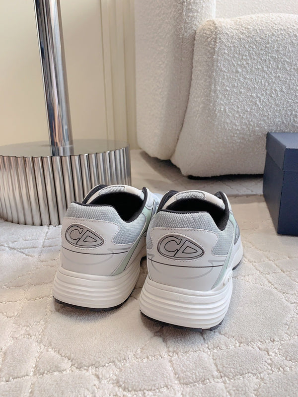 Sneaker CD B30 Grigio Bianco Mix Tessuto a rete in poliestere verde giada pallido e pelle di vitello