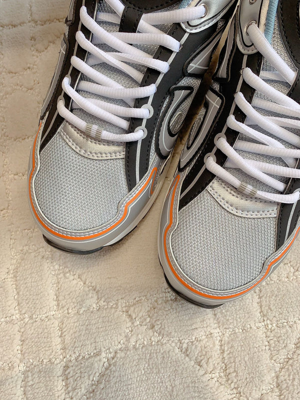 CD B30 Sneaker Gray Black Mix Blue Orange Polyester Mesh Fabric And Calfskin