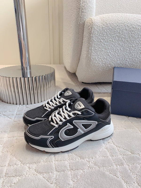 CD B30 Sneaker Grey Black Polyester Mesh Fabric And Calfskin