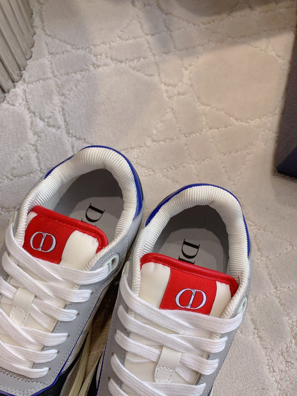 CD B27 Low-Top Sneaker Grey White Mix Blue Red Print Calfskin