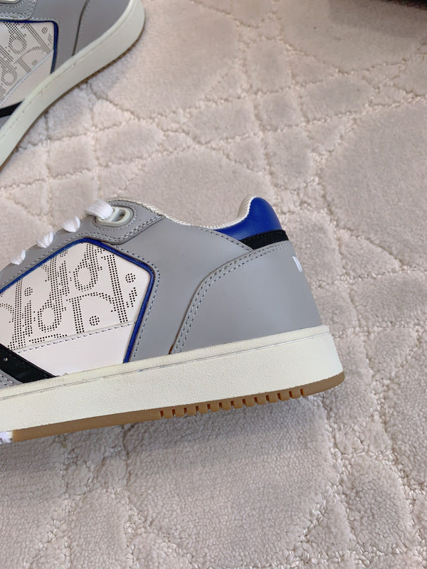 CD B27 Low-Top Sneaker Grey White Mix Blue Red Print Calfskin