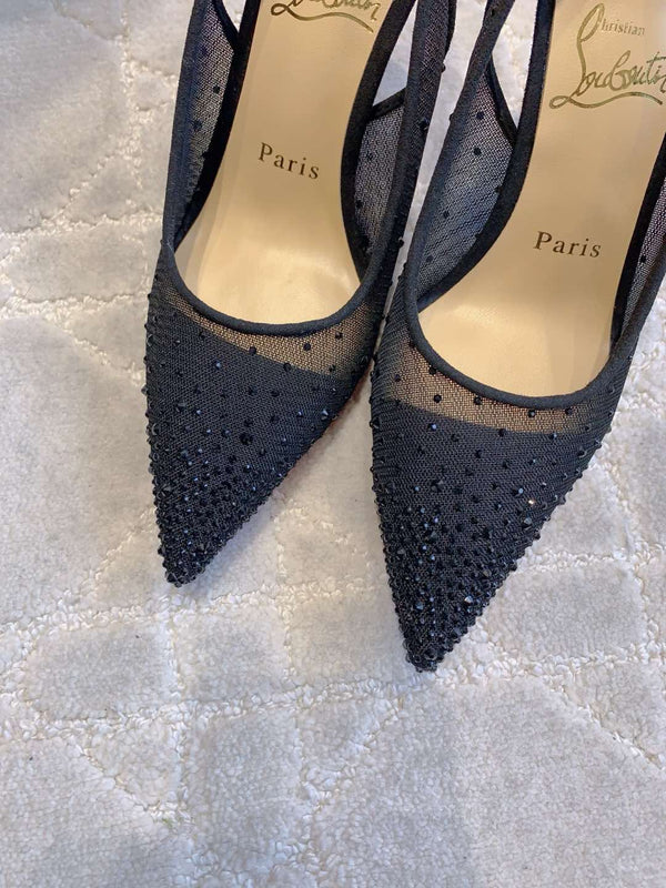 CL Follies Strass 85mm Black Mesh 177134