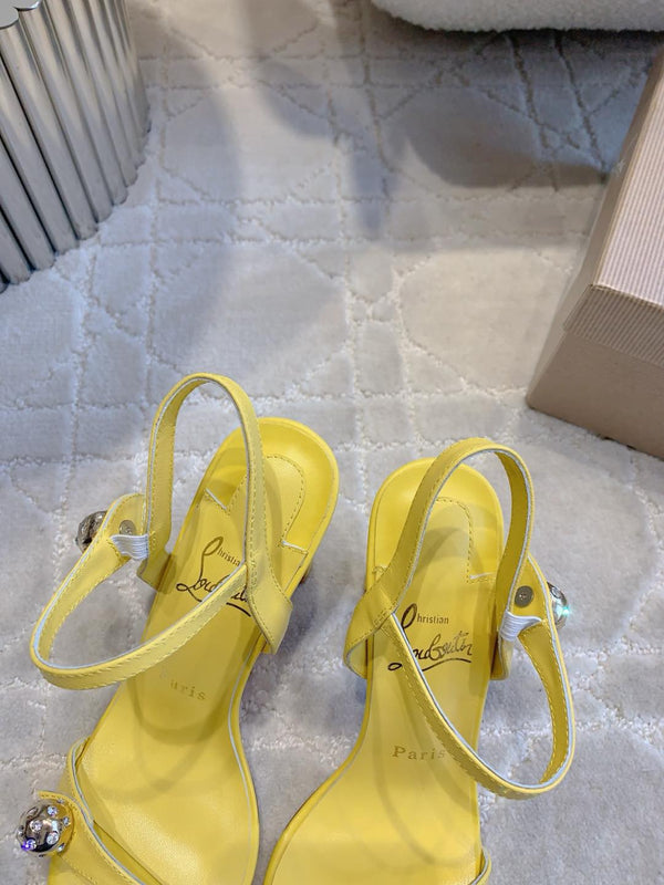 CL Atmospheria 90mm embellished sandals Yellow Leather 177089