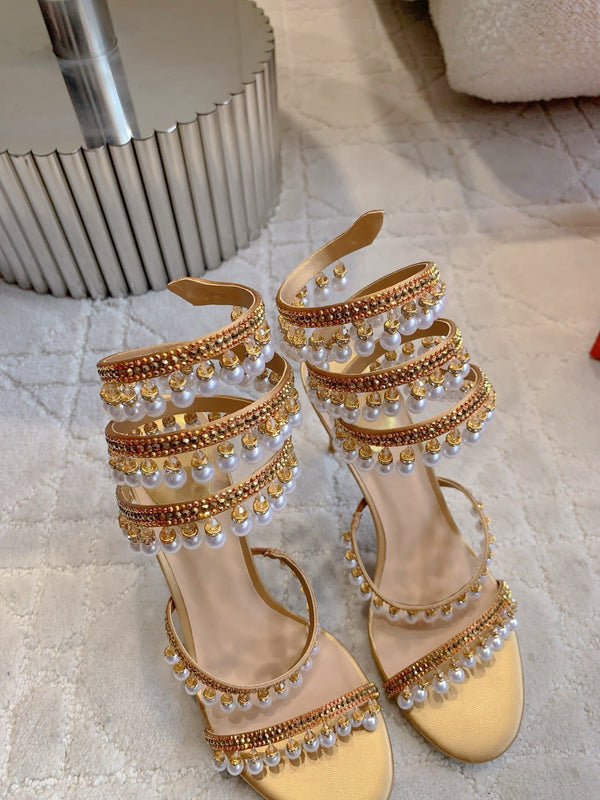 RC Pearl Sandals Gold Sheepskin 328432