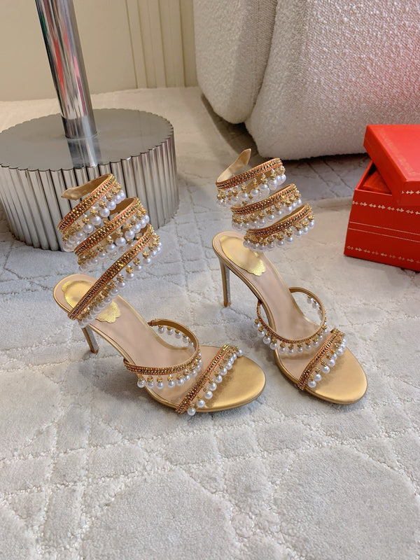 RC Pearl Sandals Gold Sheepskin 328432