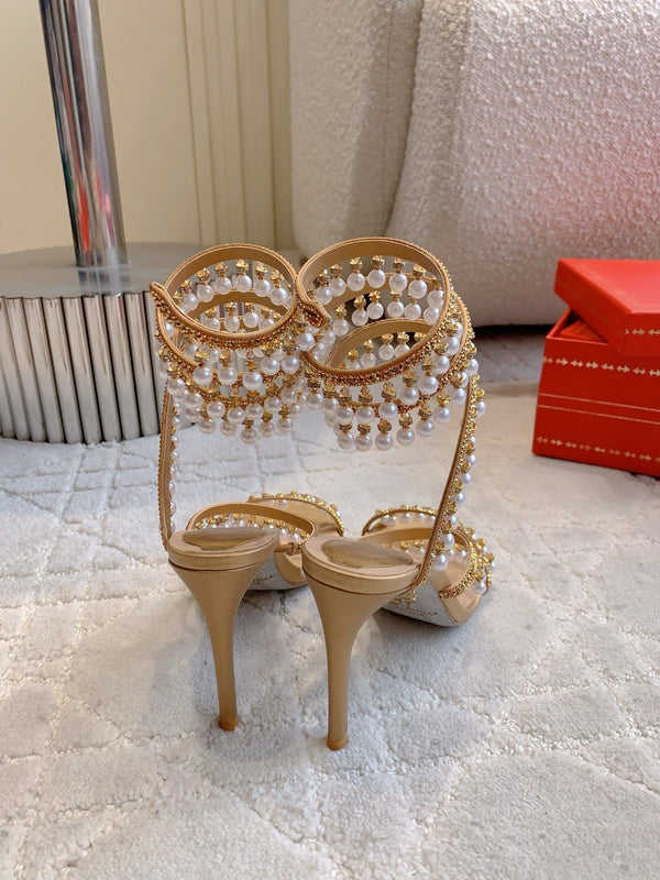 RC Pearl Sandals Gold Sheepskin 328432