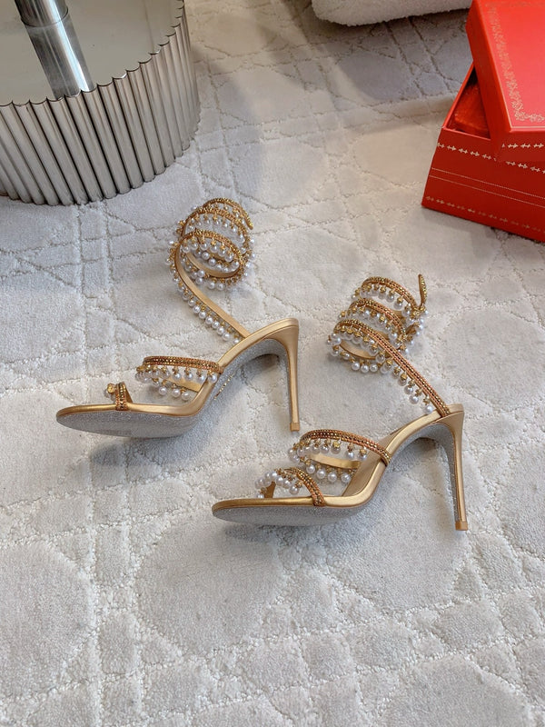 RC Pearl Sandals Gold Sheepskin 328432