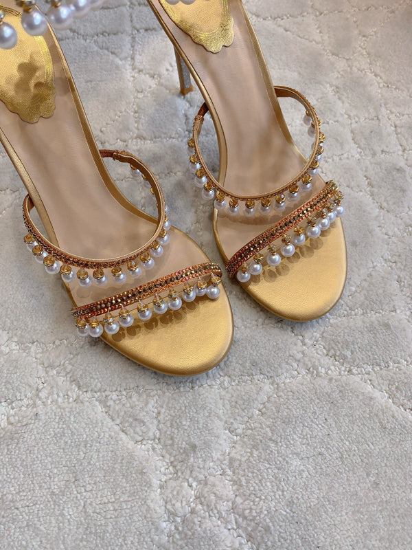 RC Pearl Sandals Gold Sheepskin 328432