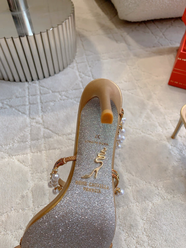 RC Pearl Sandals Gold Sheepskin 328432