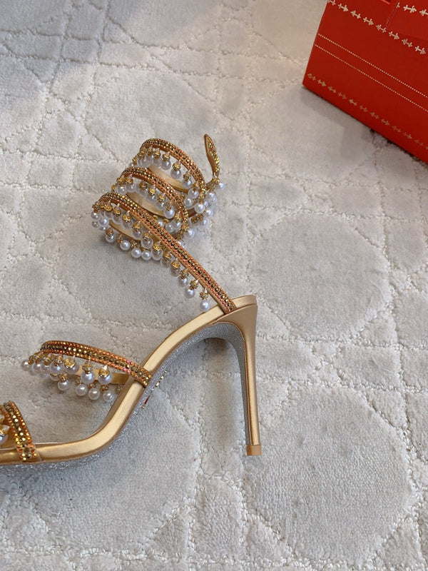 RC Pearl Sandals Gold Sheepskin 328432