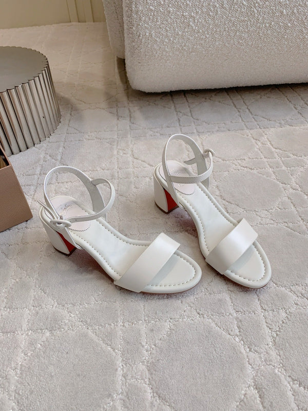 Sandali semplici CL in pelle di pecora bianca 328457