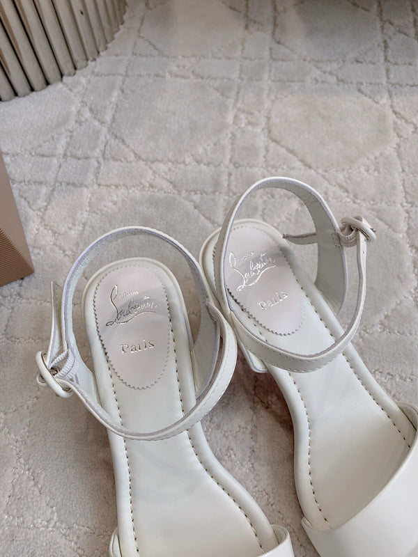 Sandali semplici CL in pelle di pecora bianca 328457