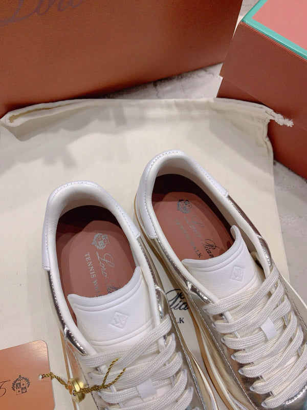 LP sneaker unisex style metallic silver sheepskin mix suede 382666