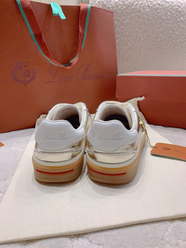 LP sneaker unisex style metallic silver sheepskin mix suede 382666