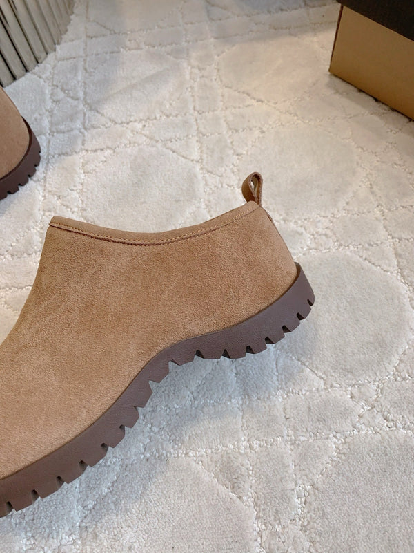 UGG Tazz Slippers Brown Wool Suede Fleece Lining 516913