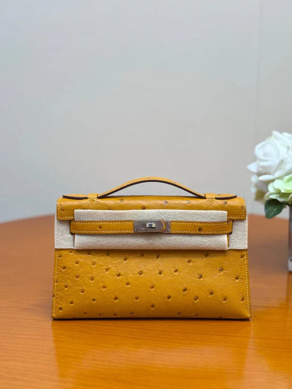 Sac Mini Kelly Hermès 2026 22 cm Cuir d'autruche 284424
