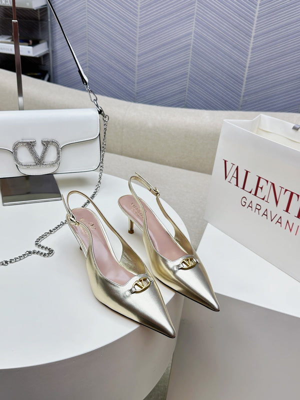 SLINGBACK ALTO 60MM IN PELLE DI VITELLO ORO