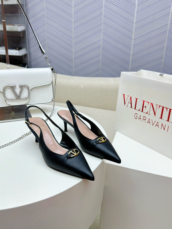 SLINGBACK ALTO 60MM IN PELLE DI VITELLO NERA