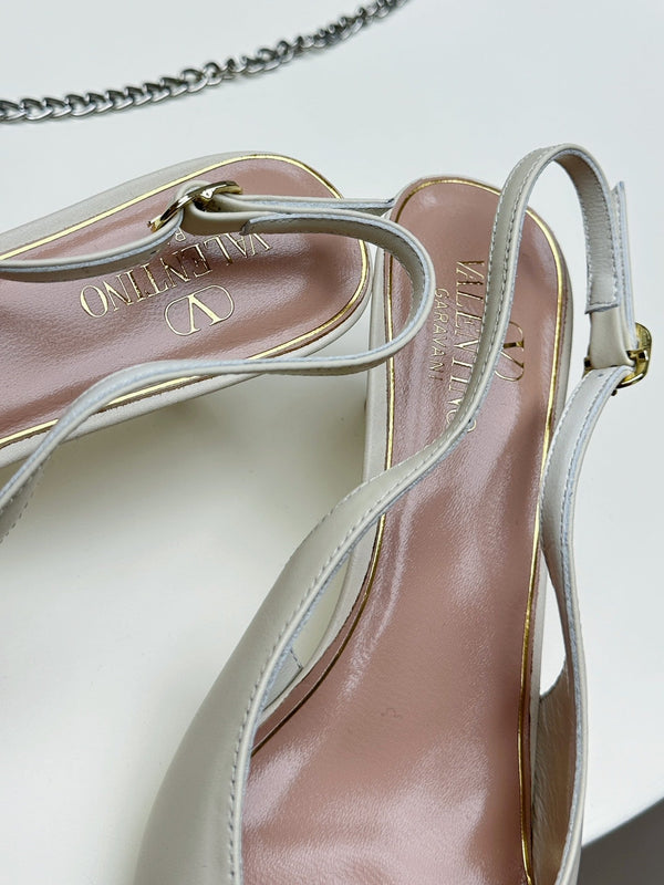 HIGH SLINGBACK 60MM IN WHITE CALFSKIN