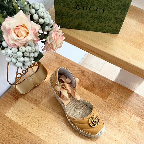 GG Crochet platform Espadrilles Blush Amber Yellow