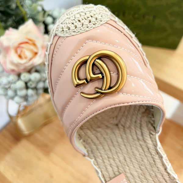 GG Crochet platform Espadrilles Blush Pink