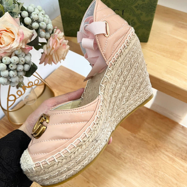 GG Crochet platform Espadrilles Blush Pink
