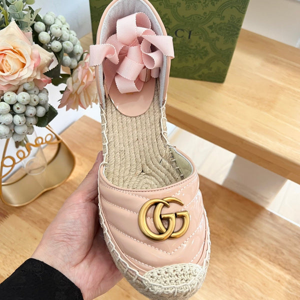 GG Crochet platform Espadrilles Blush Pink