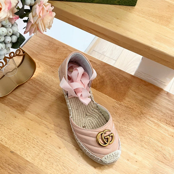 GG Crochet platform Espadrilles Blush Pink