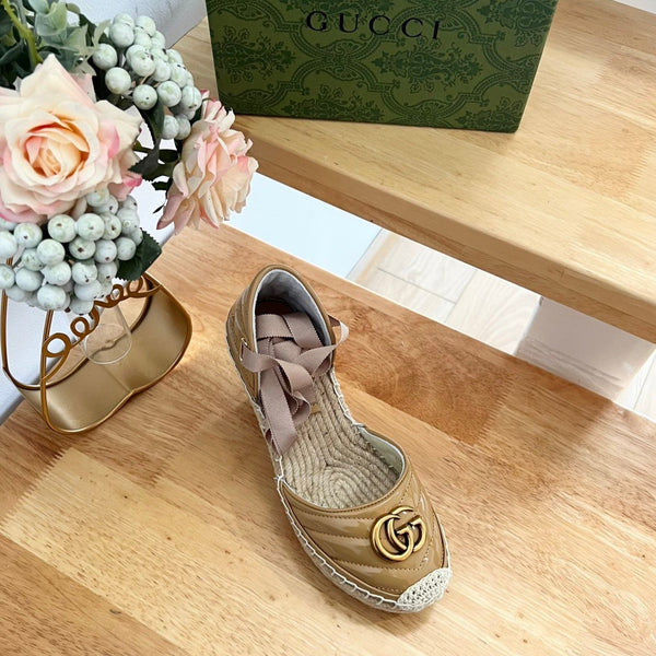 GG Crochet platform Espadrilles Saddle Brown