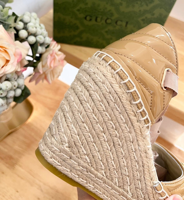 GG Crochet platform Espadrilles Saddle Brown