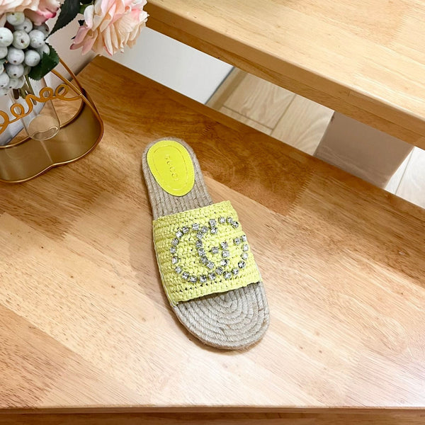 GG Casual Style Logo Sandals Yellow