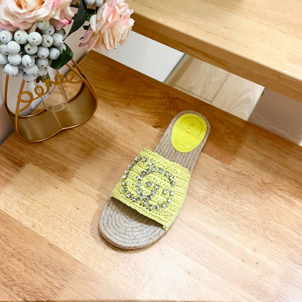GG Casual Style Logo Sandals Yellow