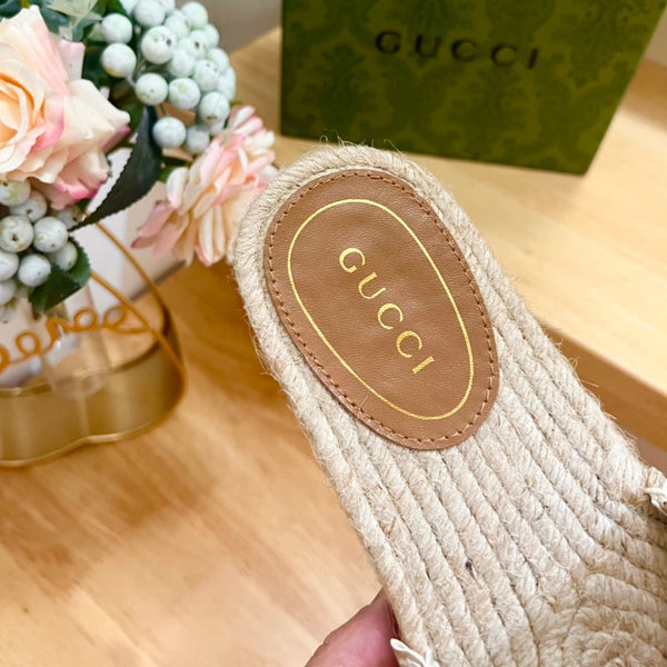 GG Casual Style Logo Sandals Brown Caramel