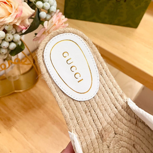 GG Casual Style Logo Sandals White