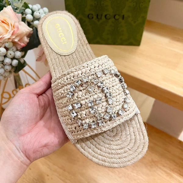 GG Casual Style Logo Sandals Beige