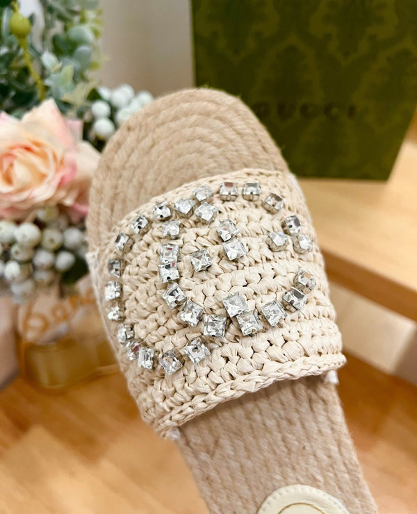 GG Casual Style Logo Sandals Beige