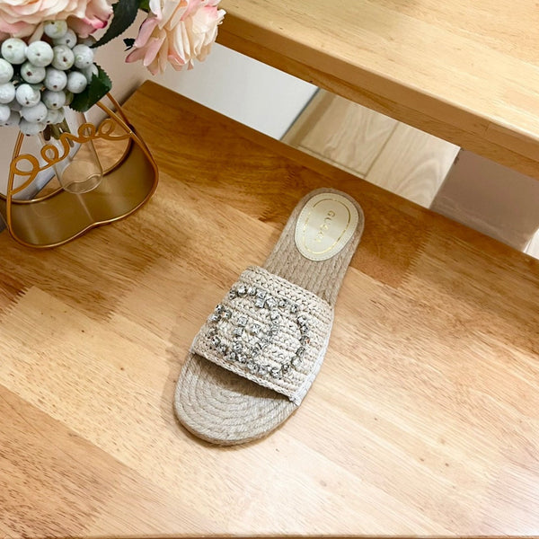 GG Casual Style Logo Sandals Beige