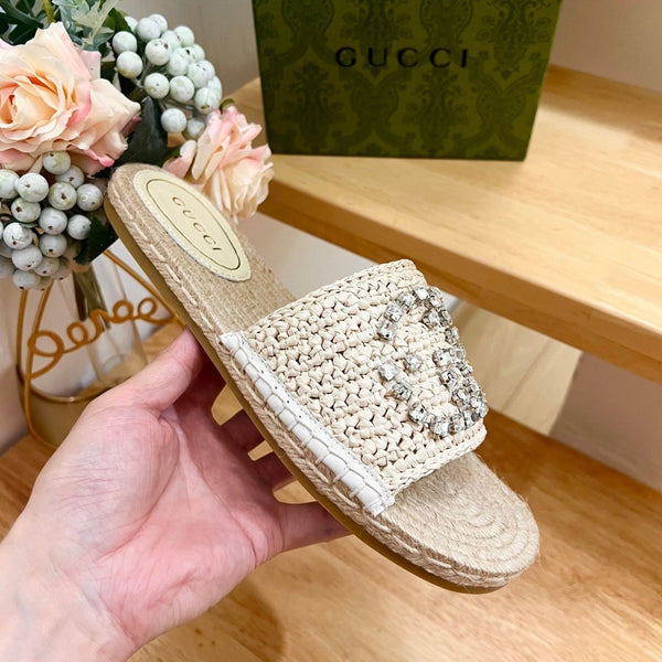 GG Casual Style Logo Sandals Beige