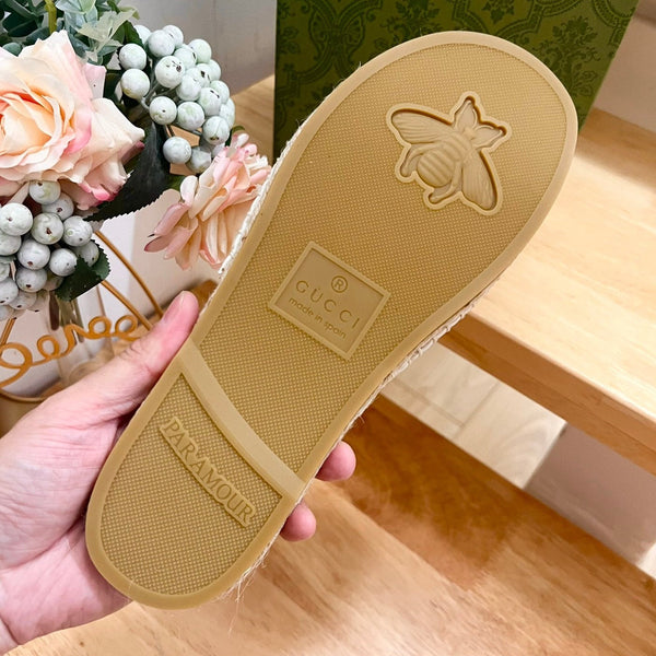 GG Casual Style Logo Sandals Beige