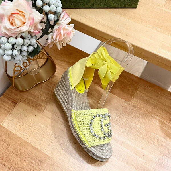 GG Women Flat Shoes Yellow